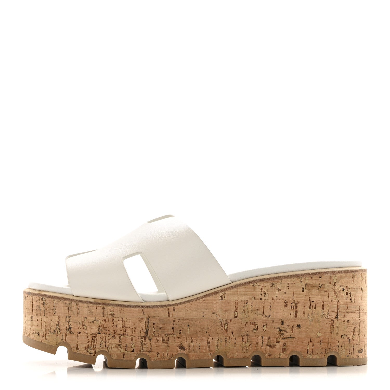Hermes Calfskin Cork Eze 30 Sandals 37 White 1 of 10