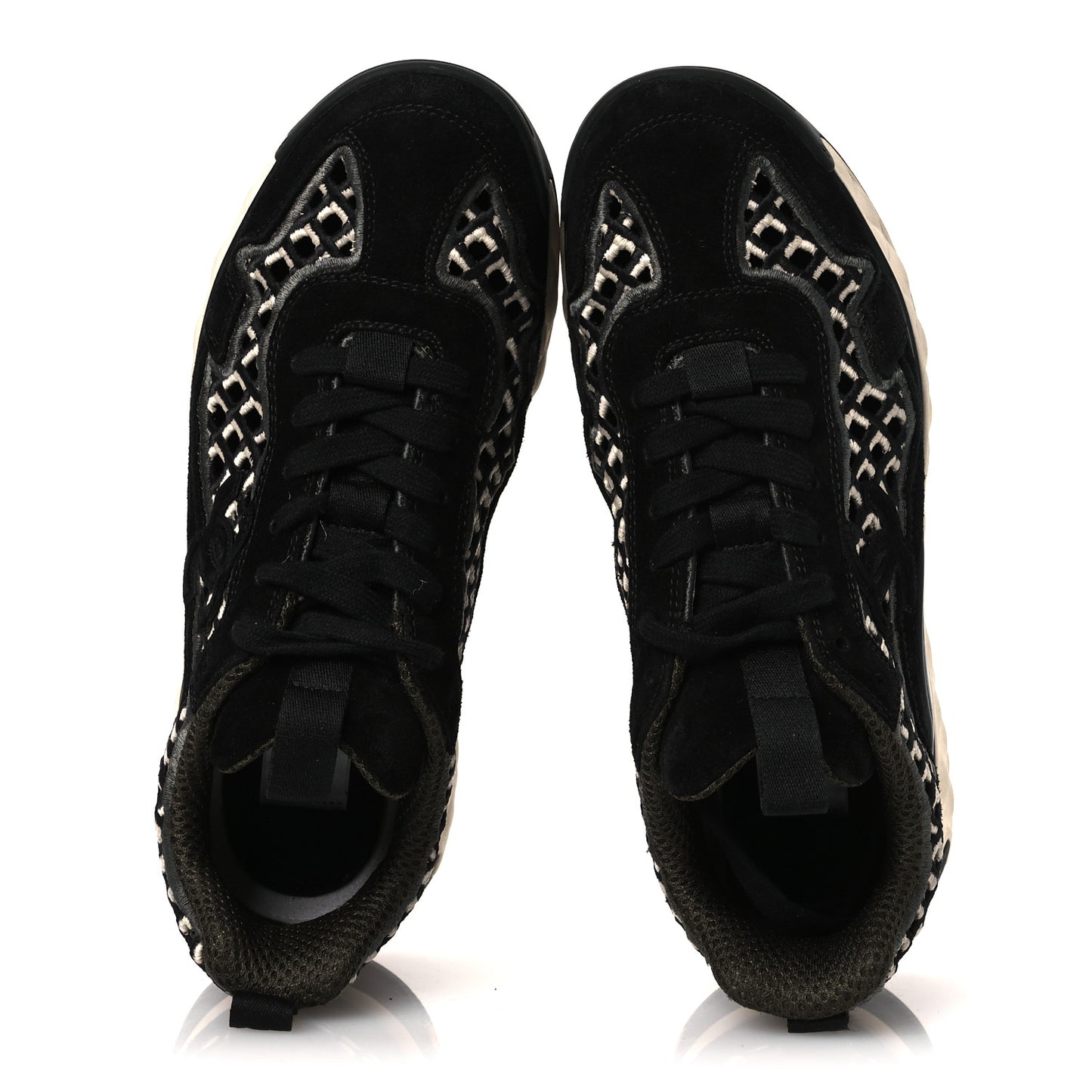 Suede Calfskin Embroidered CC Sneakers 36.5 Black