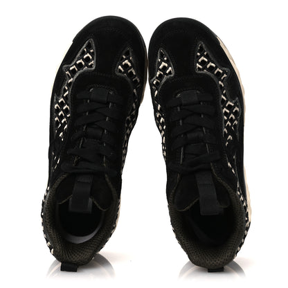 Chanel Suede Calfskin Embroidered CC Sneakers 36.5 Black 2 of 12
