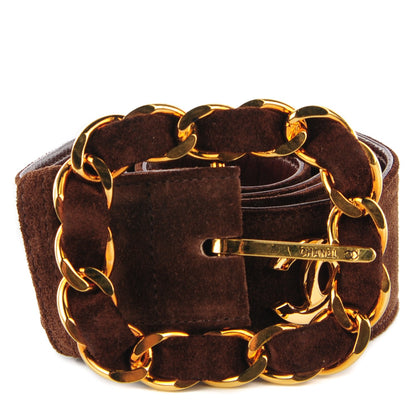 Chanel Suede CC Chain Belt 75 30 Brown 1 of 7