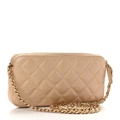 Chanel Iridescent Caviar Quilted Small Clutch With Chain Beige 3 of 16