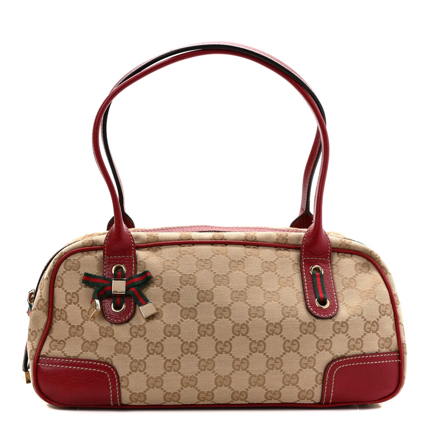 Gucci Monogram Small Princy Satchel Red 1 of 9