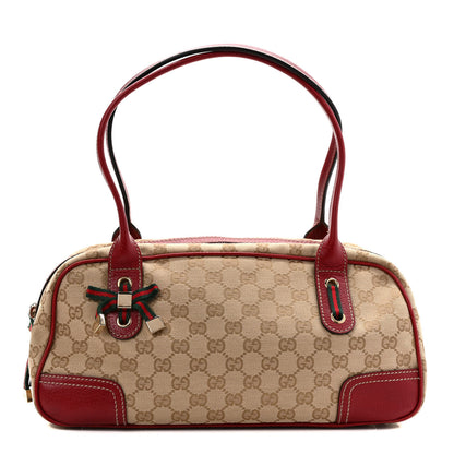Gucci Monogram Small Princy Satchel Red 1 of 9