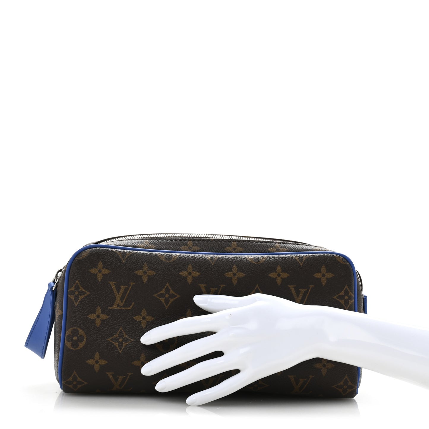 Monogram Macassar Dopp Kit Toilet Pouch Indigo Blue