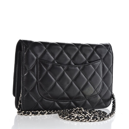 Chanel Lambskin Quilted Wallet On Chain WOC Black 3 of 8