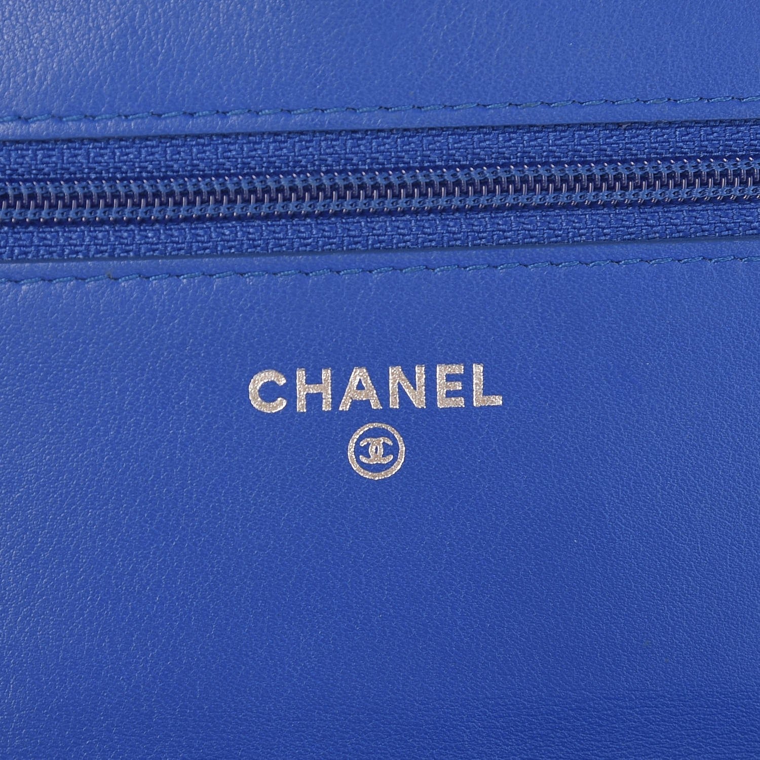Chanel Patent Quilted Wallet On Chain WOC Blue 6 of 9