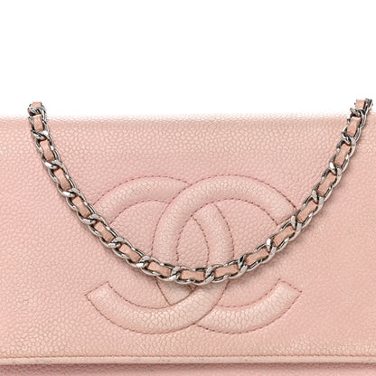 Chanel Caviar Timeless CC Wallet on Chain WOC Pink 8 of 13