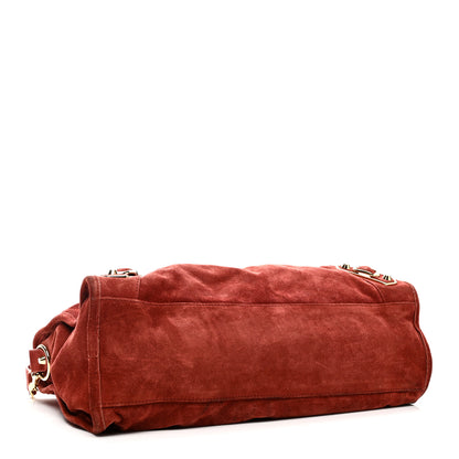 Balenciaga Baby Daim Suede Gold Metallic Edge Hardware City Bois De Rose Fonce 5 of 11