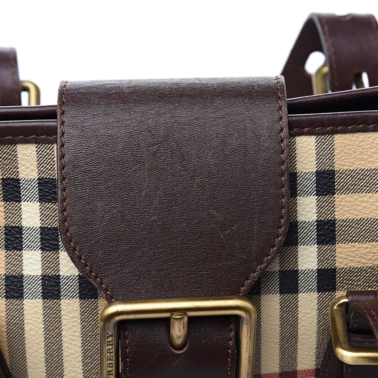 Haymarket Check Buckle Satchel Chocolate