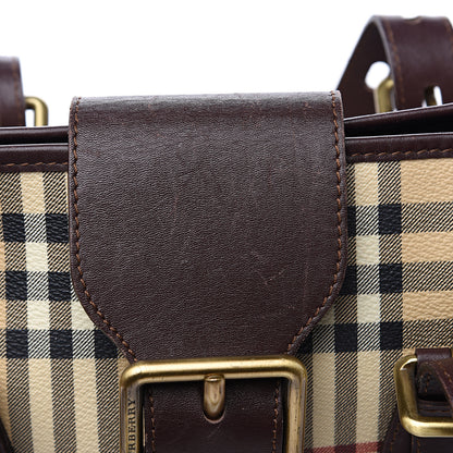 Burberry Haymarket Check Buckle Satchel Chocolate 14 of 14