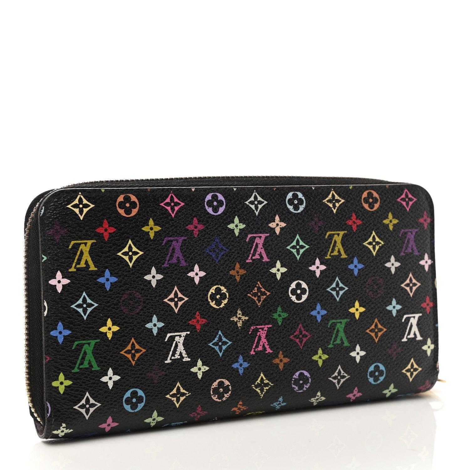 Louis Vuitton Monogram Multicolor Zippy Wallet Black Violet 3 of 6