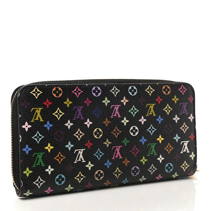 Louis Vuitton Monogram Multicolor Zippy Wallet Black Violet 3 of 6