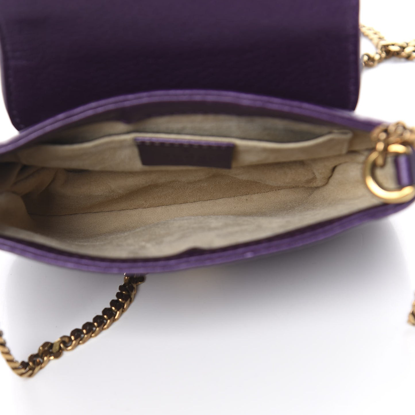 Metallic Pebbled Calfskin Small 1973 Chain Shoulder Bag Purple