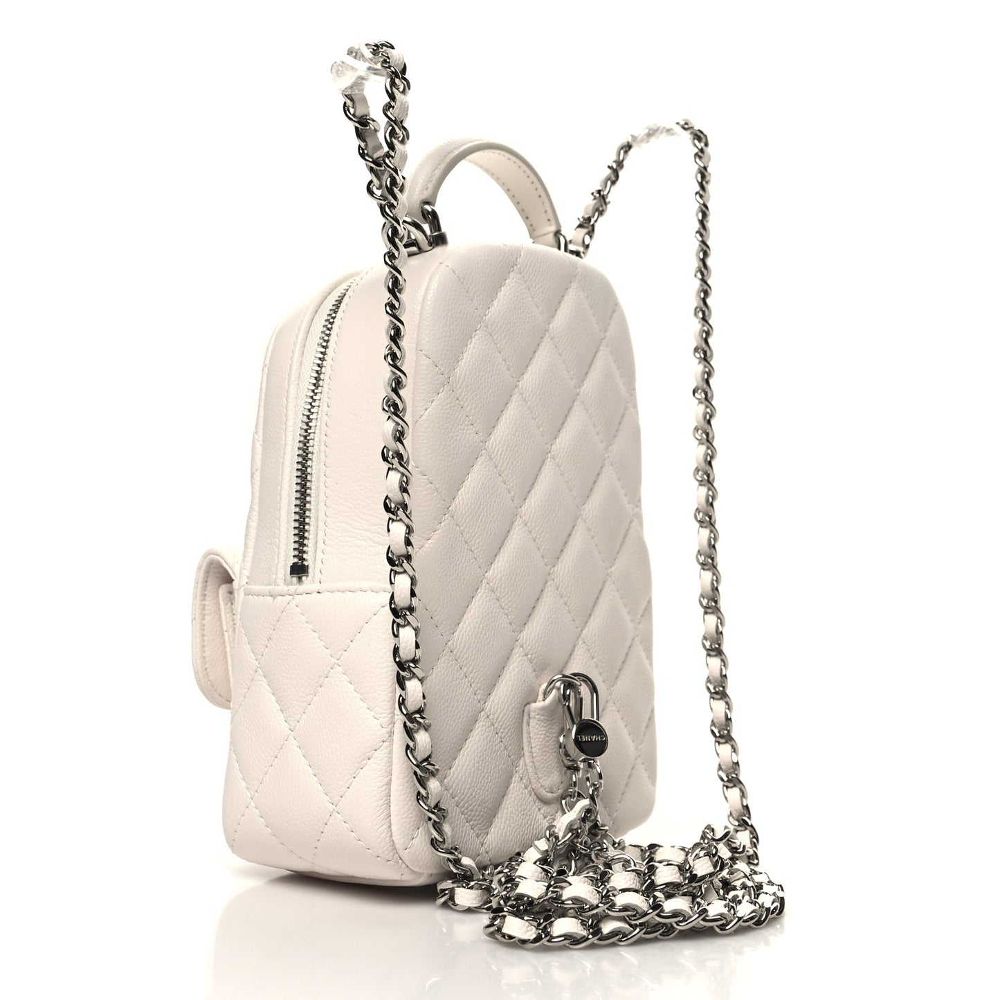 Caviar Quilted CC Mini Classic Backpack White