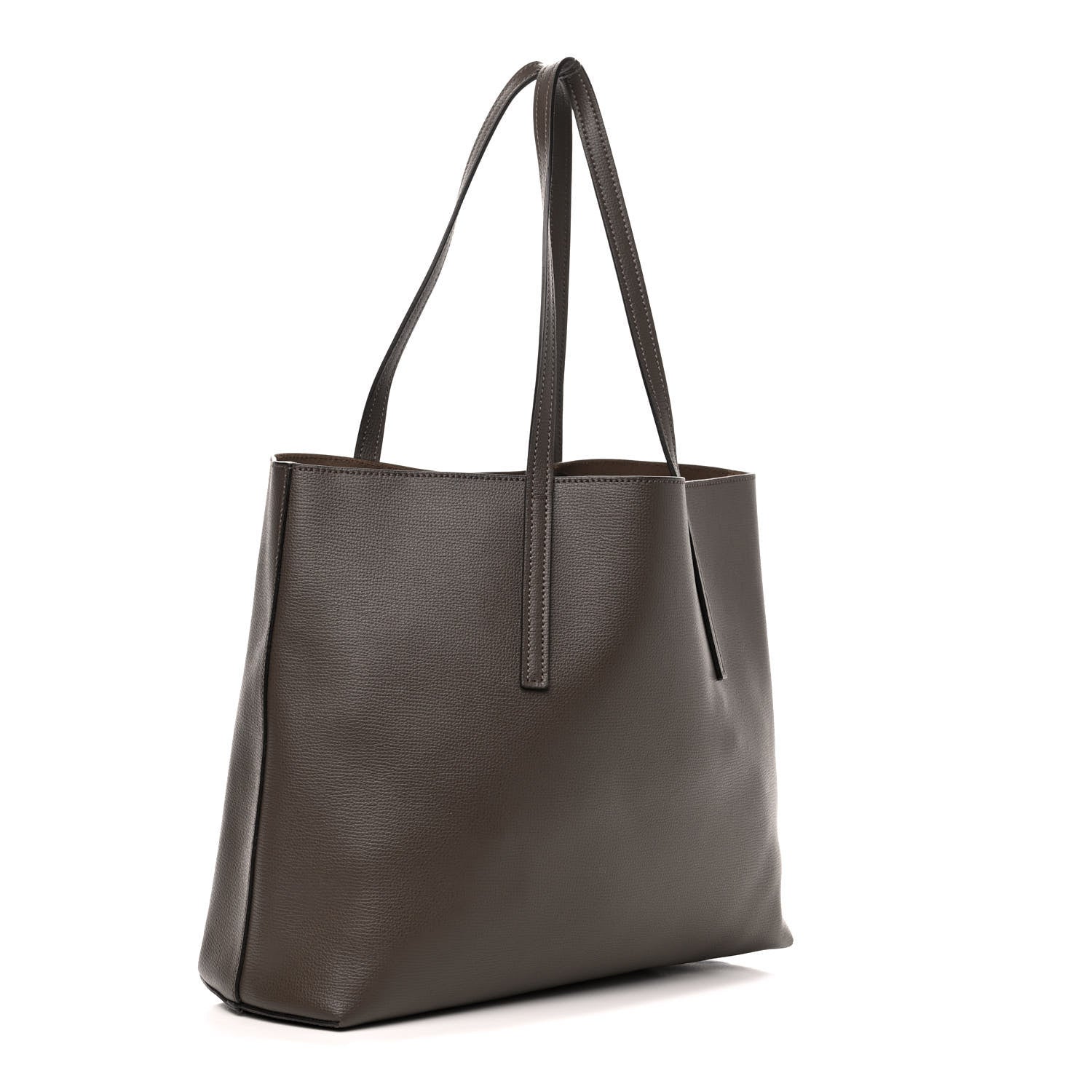 Fendi Vitello Vienna Enamel F is Fendi Shopping Tote Carbone Tobacco 2 of 4
