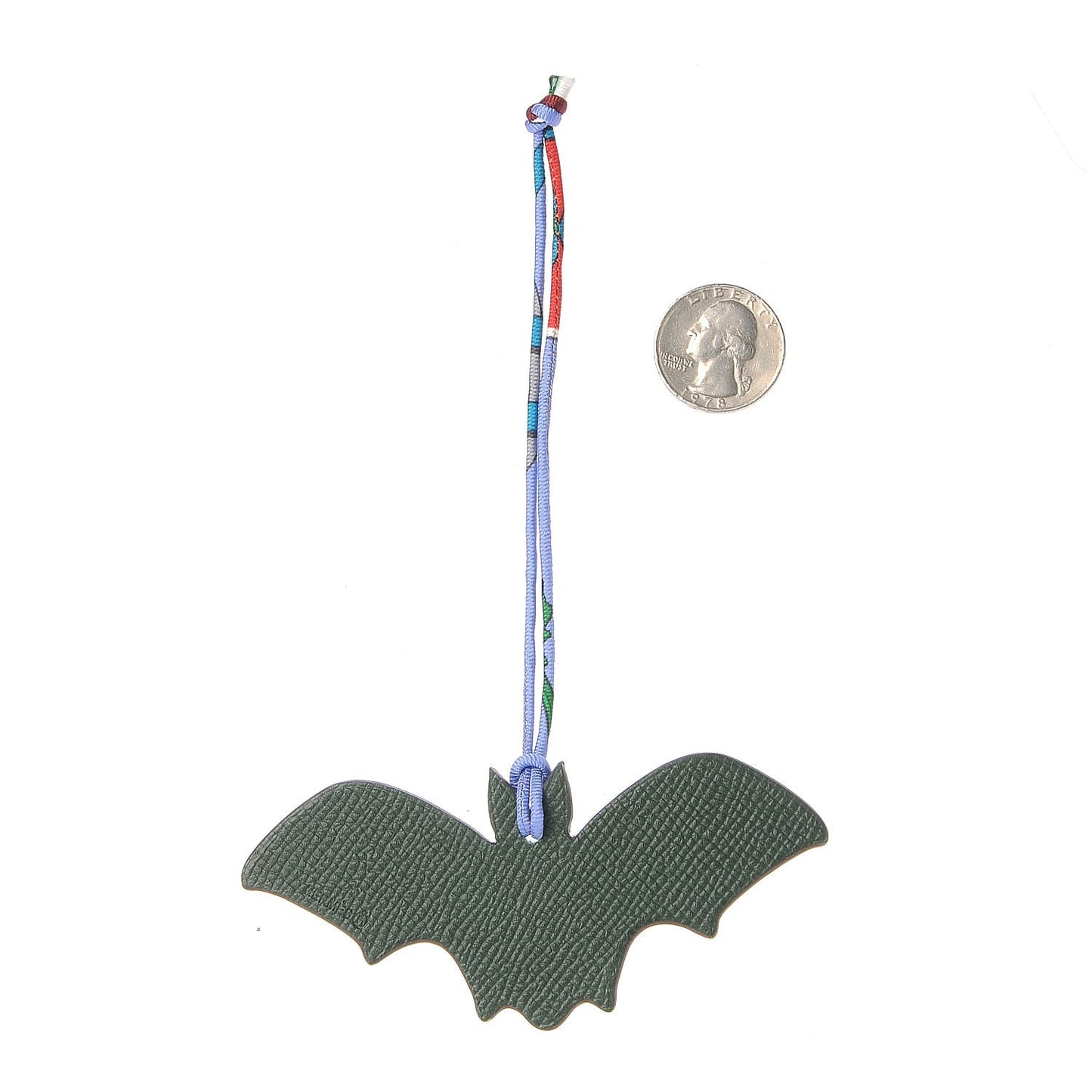 Togo Epsom Petit H Bat Bag Charm Bleu Indigo Vert Olive
