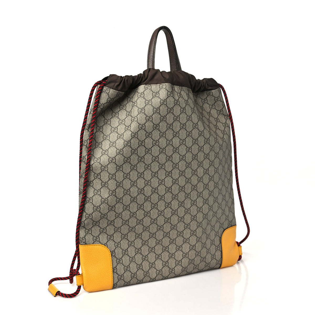 Gucci GG Supreme Monogram Neo Vintage Drawstring Backpack Beige New Acero Crop 3 of 10