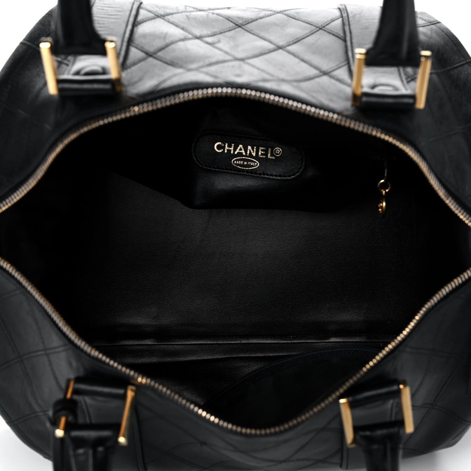 Chanel Calfskin Stitched CC Boston Black 5 of 16