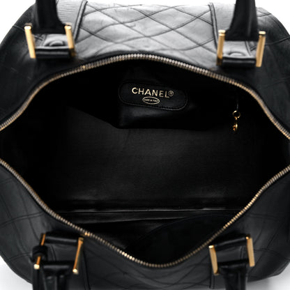 Chanel Calfskin Stitched CC Boston Black 5 of 16