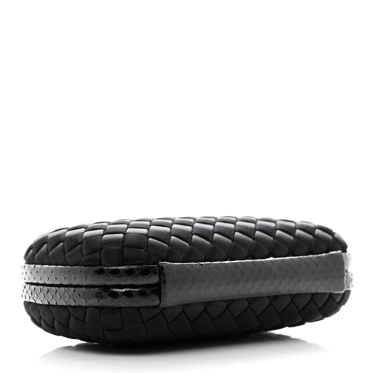 Bottega Veneta Satin Intreccio Impero Knot Clutch Black 4 of 6