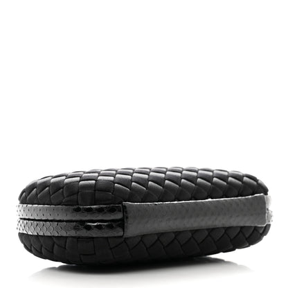 Bottega Veneta Satin Intreccio Impero Knot Clutch Black 4 of 6