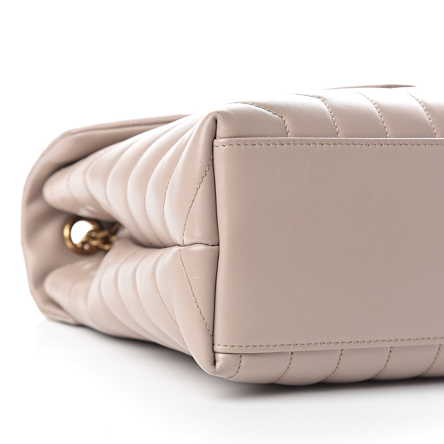 Saint Laurent Calfskin Y Quilted Monogram Medium Loulou Chain Satchel Light Natural 9 of 10