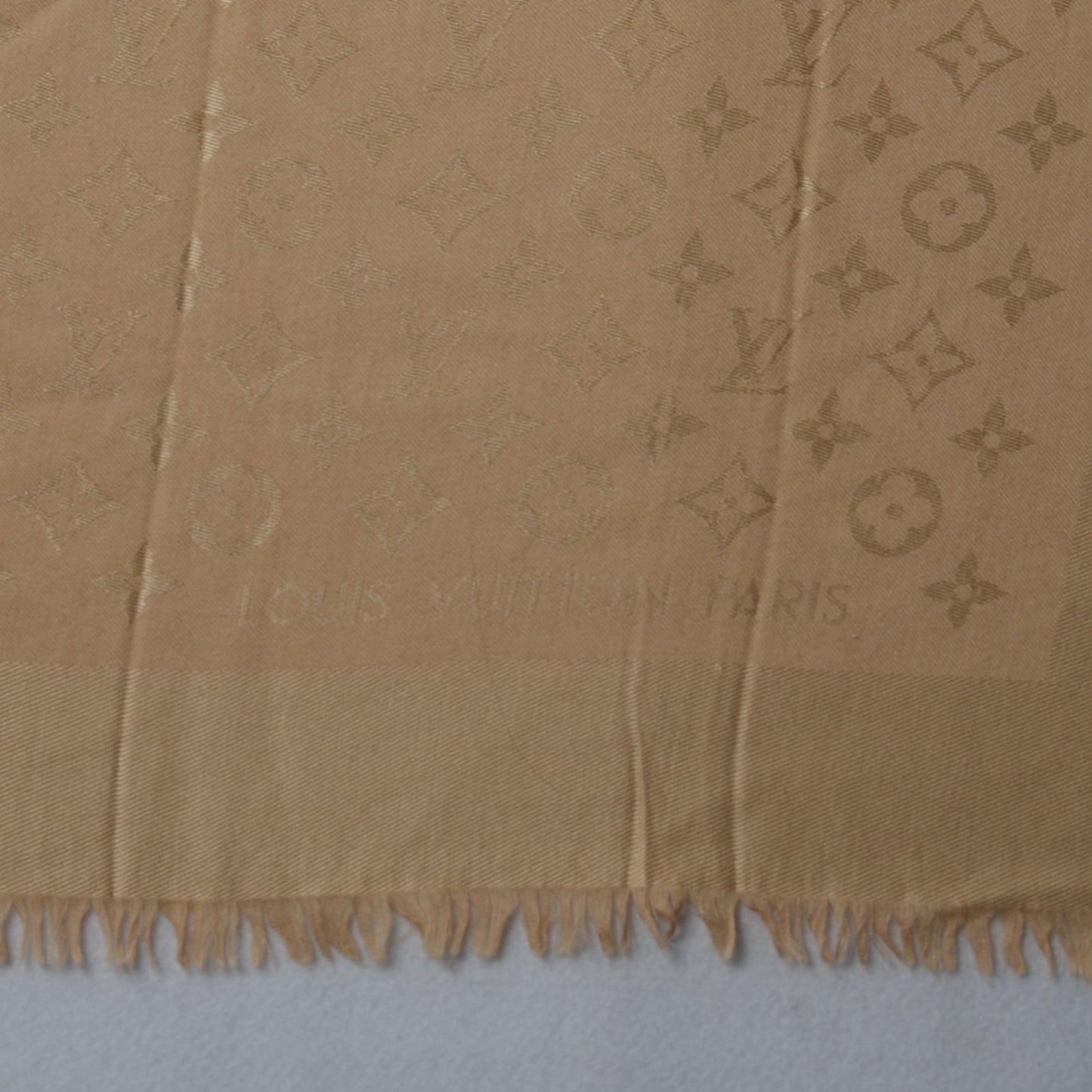 Wool Silk Monogram Shawl Dune