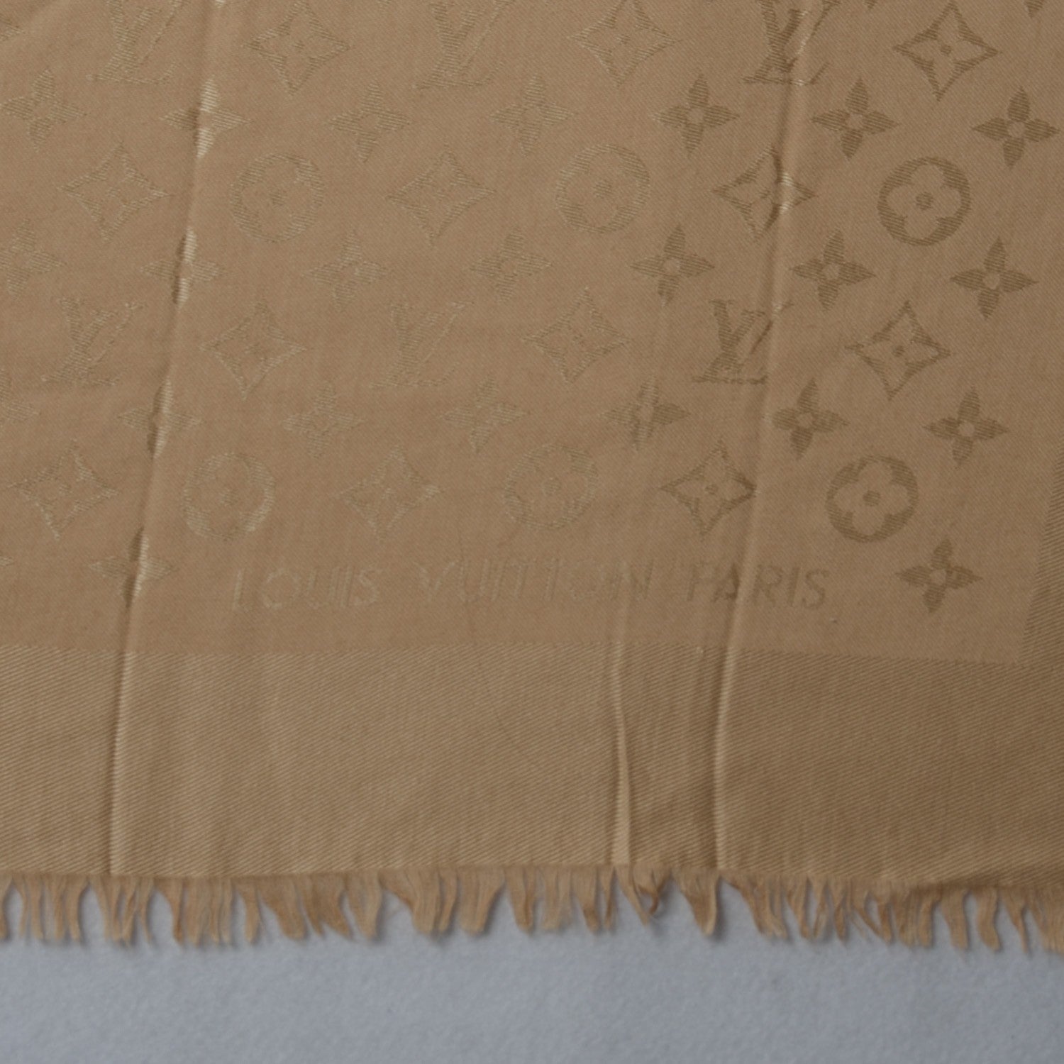 Louis Vuitton Wool Silk Monogram Shawl Dune 4 of 5