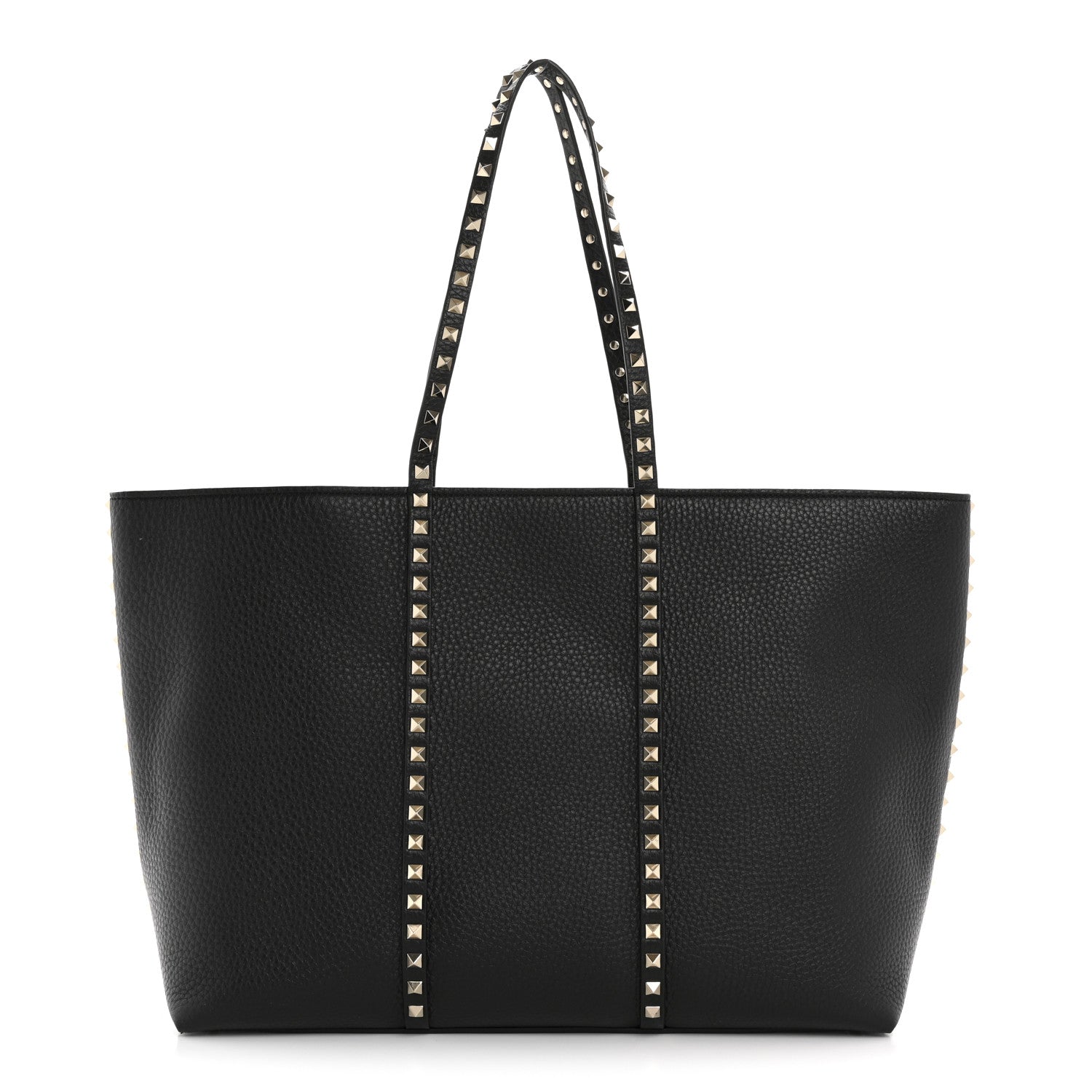 Valentino Garavani Grained Calfskin Rockstud Shopping Bag Black 1 of 10