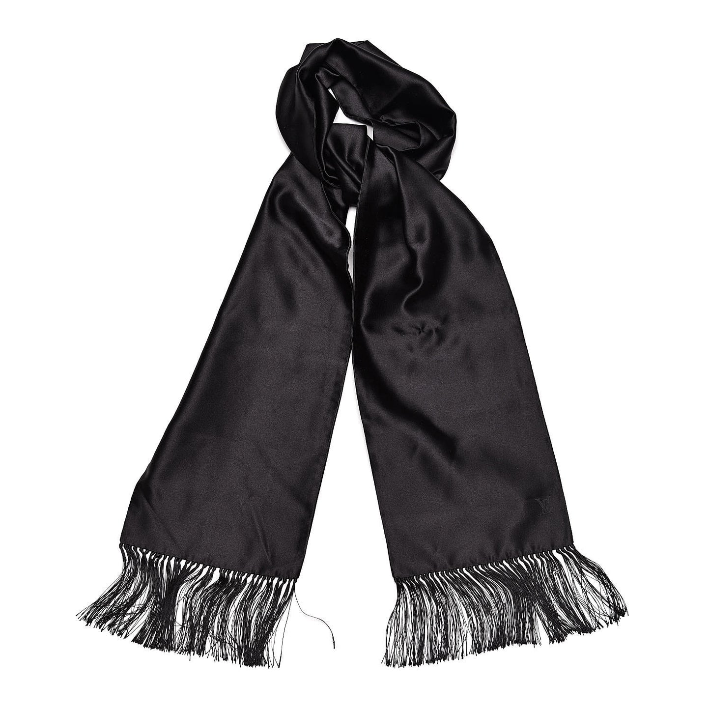 Silk Tuxedo Scarf Black