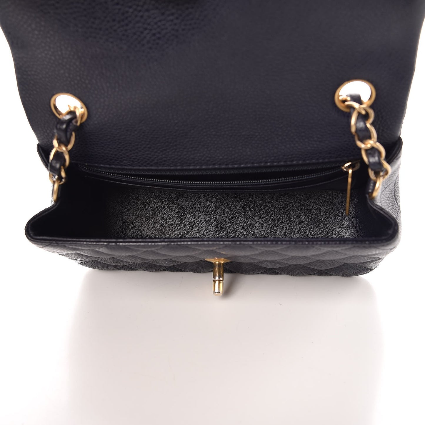 Caviar Quilted Mini Rectangular Flap Navy