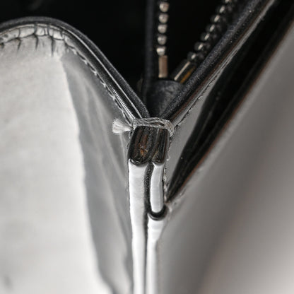 Christian Dior Metallic Patent Micro-Cannage Diorama Wallet on Chain Pouch Onyx Black 12 of 13