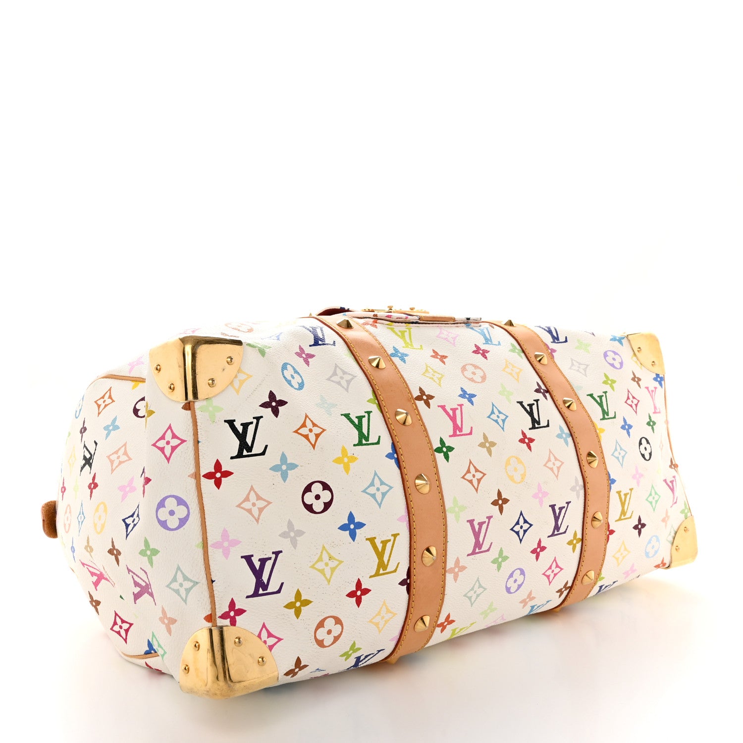 Louis Vuitton Monogram Multicolor Keepall 45 White 3 of 17