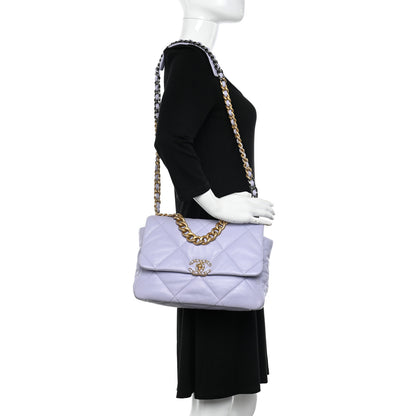 Chanel Lambskin Quilted Large Chanel 19 Flap Light Purple 2 of 10
