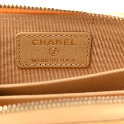 Chanel Caviar Quilted Zip Around Coin Purse Yellow 6 of 9