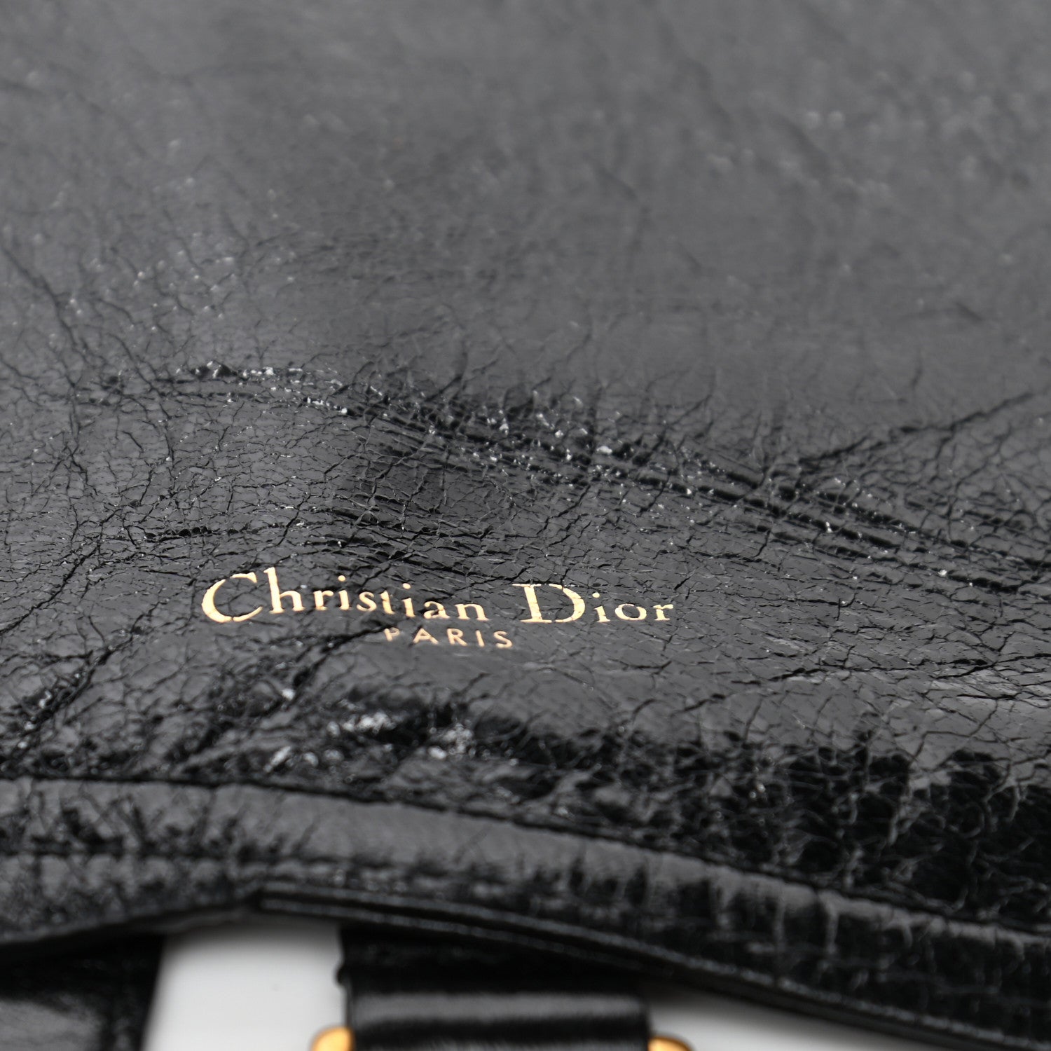Christian Dior Crinkled Lambskin 135mm Saddle Belt Black 4 of 5