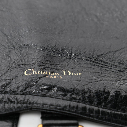 Christian Dior Crinkled Lambskin 135mm Saddle Belt Black 4 of 5