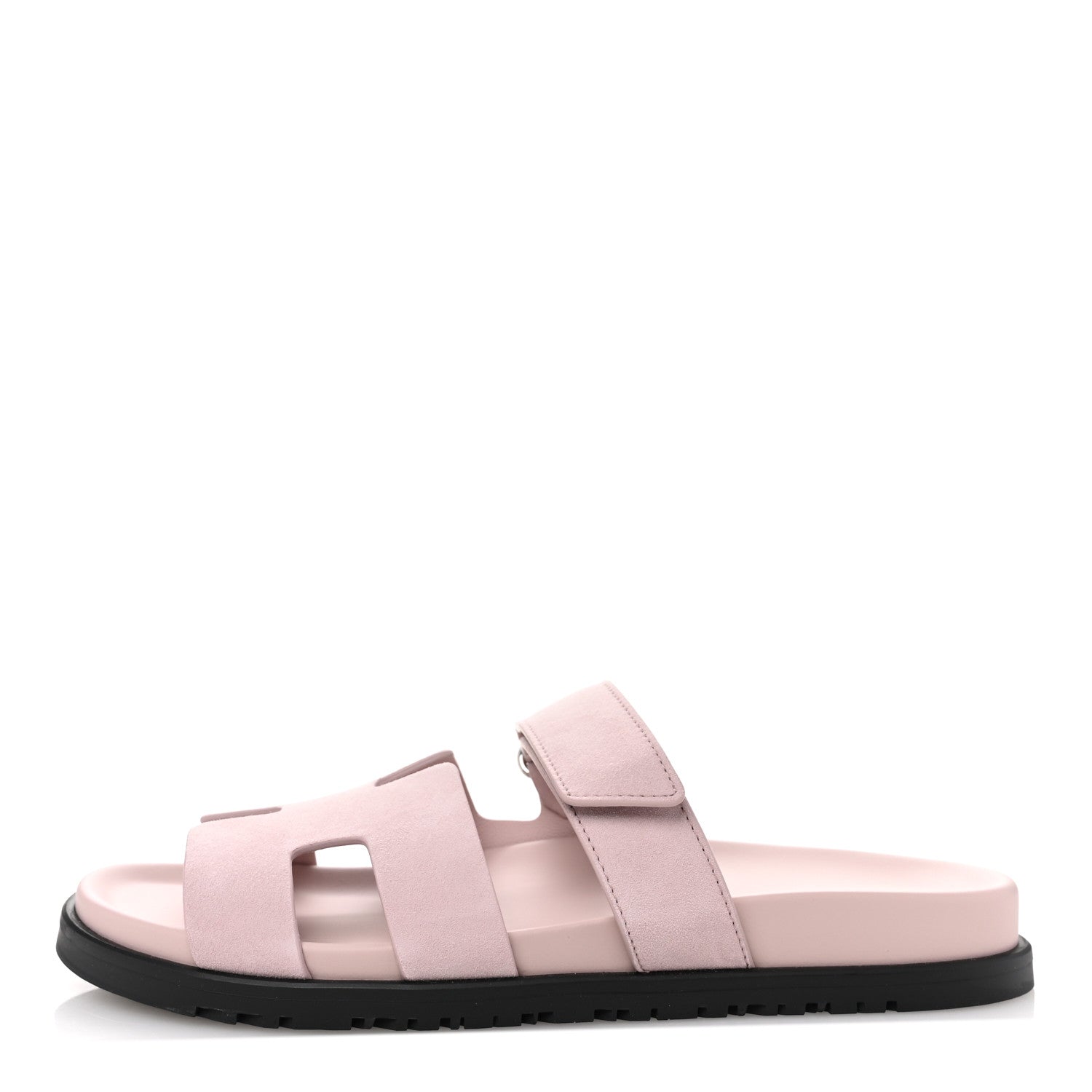 Hermes Suede Goatskin Womens Chypre Sandals 40 Rose Porcelaine 1 of 10