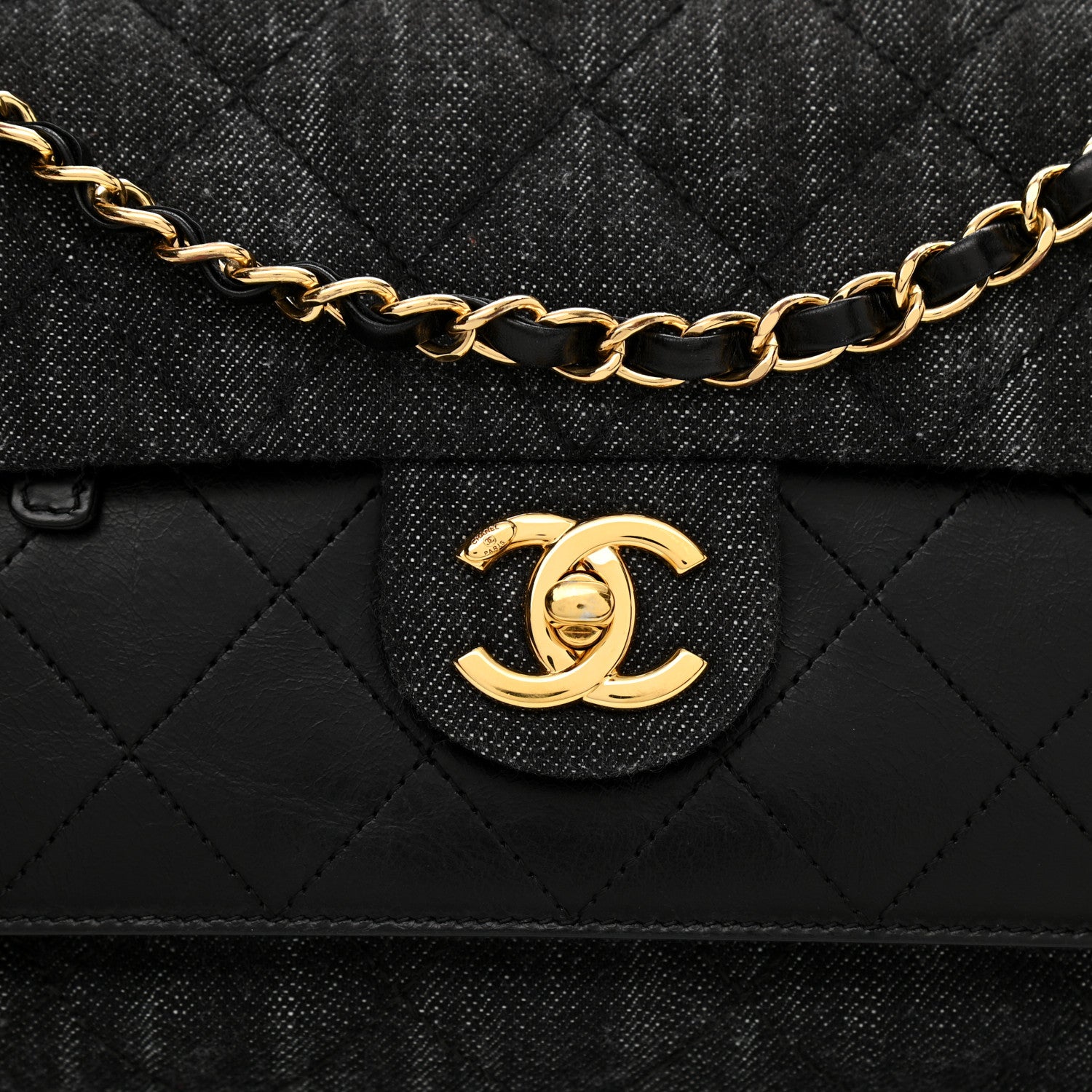 Chanel Denim Calfskin Quilted Small Flap Black 8 of 10