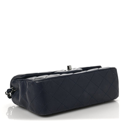 Chanel Lambskin Quilted Mini Rectangular Flap Dark Navy Blue 3 of 6