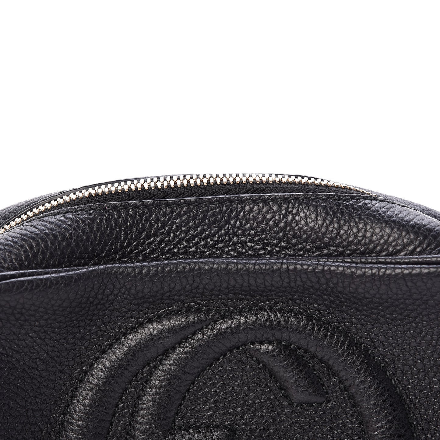 Pebbled Calfskin Small Soho Disco Bag Black