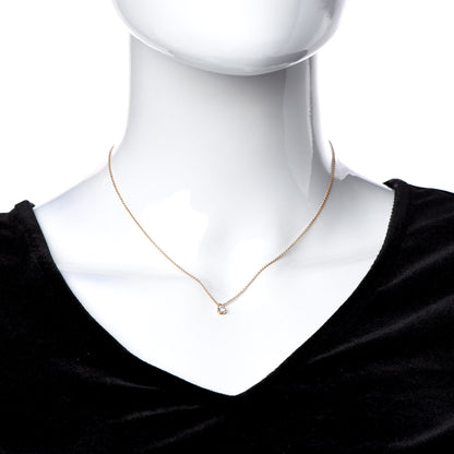 Tiffany 18K Rose Gold Diamond .18ct Solitaire Pendant Necklace 2 of 5