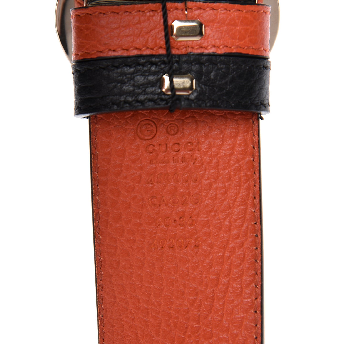 Calfskin 1973 Reversible Belt 90 36 Orange Black