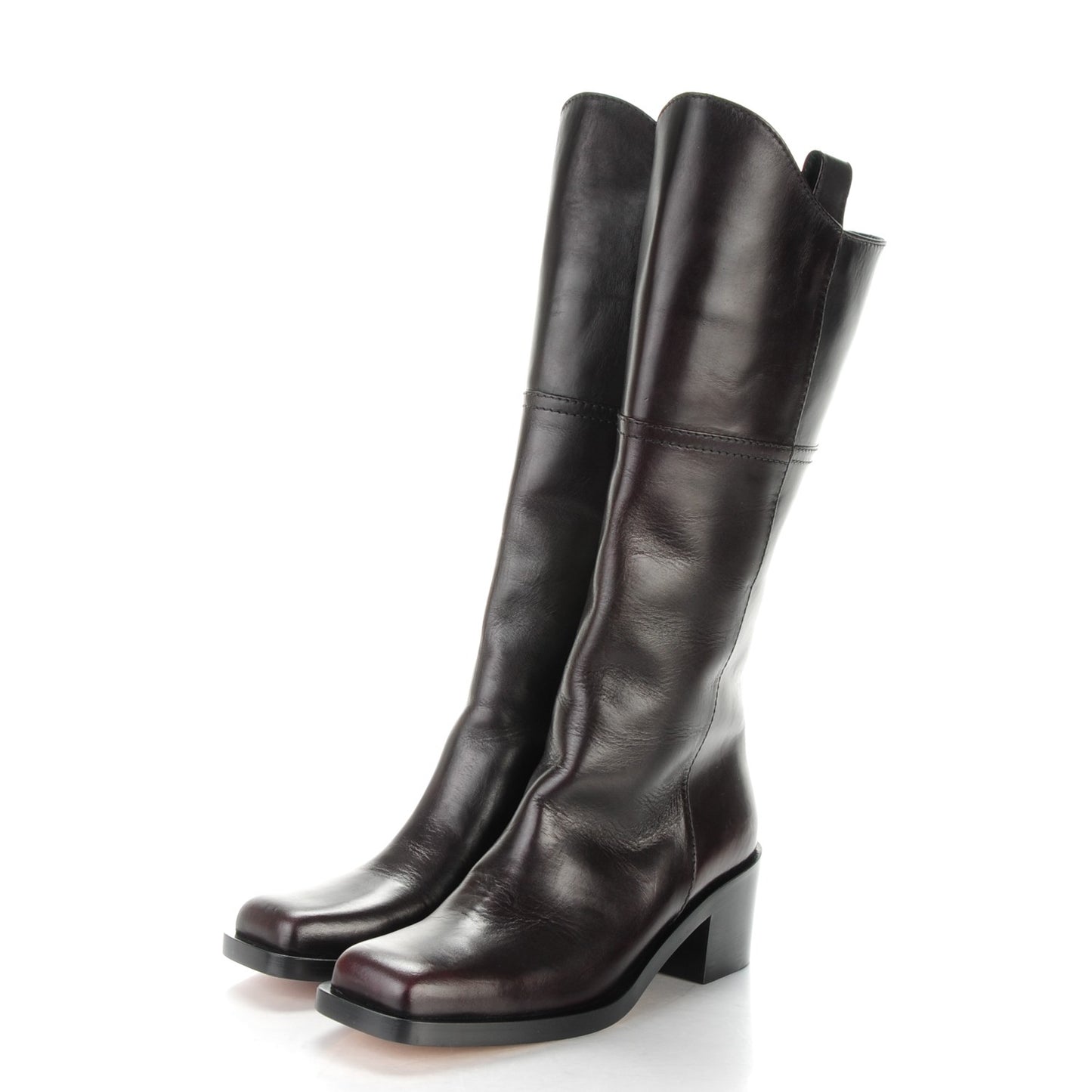 Calfskin CC Wyoming Knee High Boots 38.5 Dark Brown