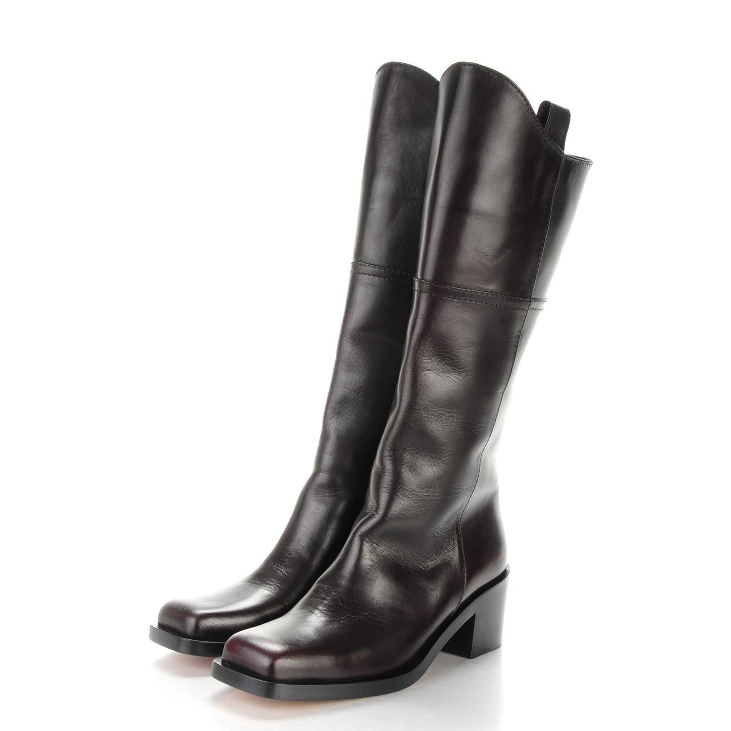 Chanel Calfskin CC Wyoming Knee High Boots 38.5 Dark Brown 3 of 7