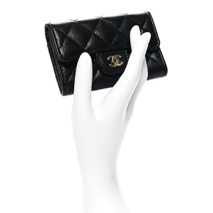 Chanel Caviar Quilted Flap Card Holder Wallet Black 2 of 10