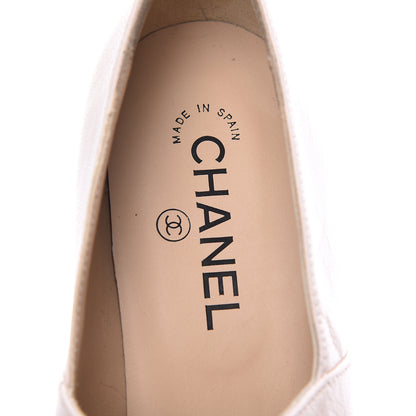 Chanel Lambskin Suede CC Espadrille Wedges 41 Beige Black 6 of 10