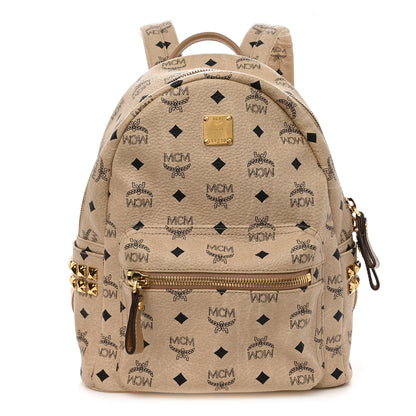 MCM Visetos Small Side Stud Stark Backpack Beige 1 of 10
