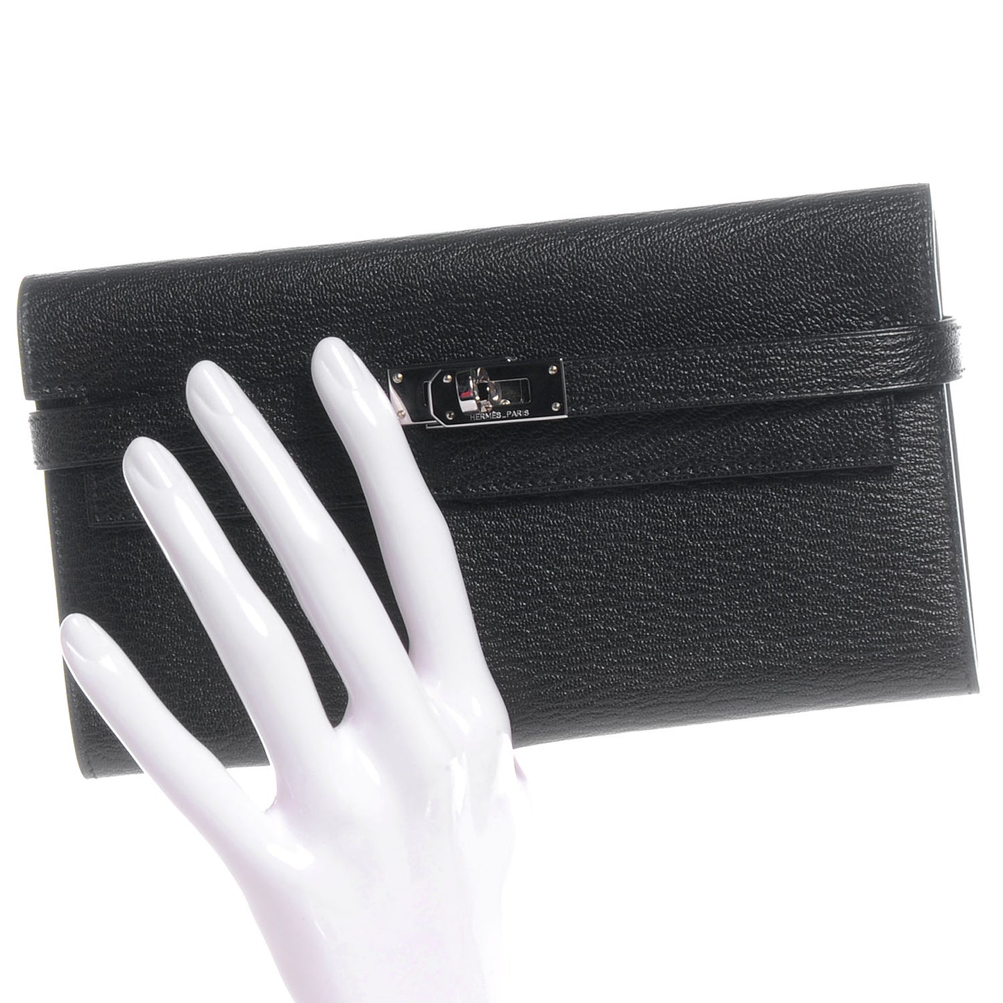 Chevre Kelly Longue Wallet Black
