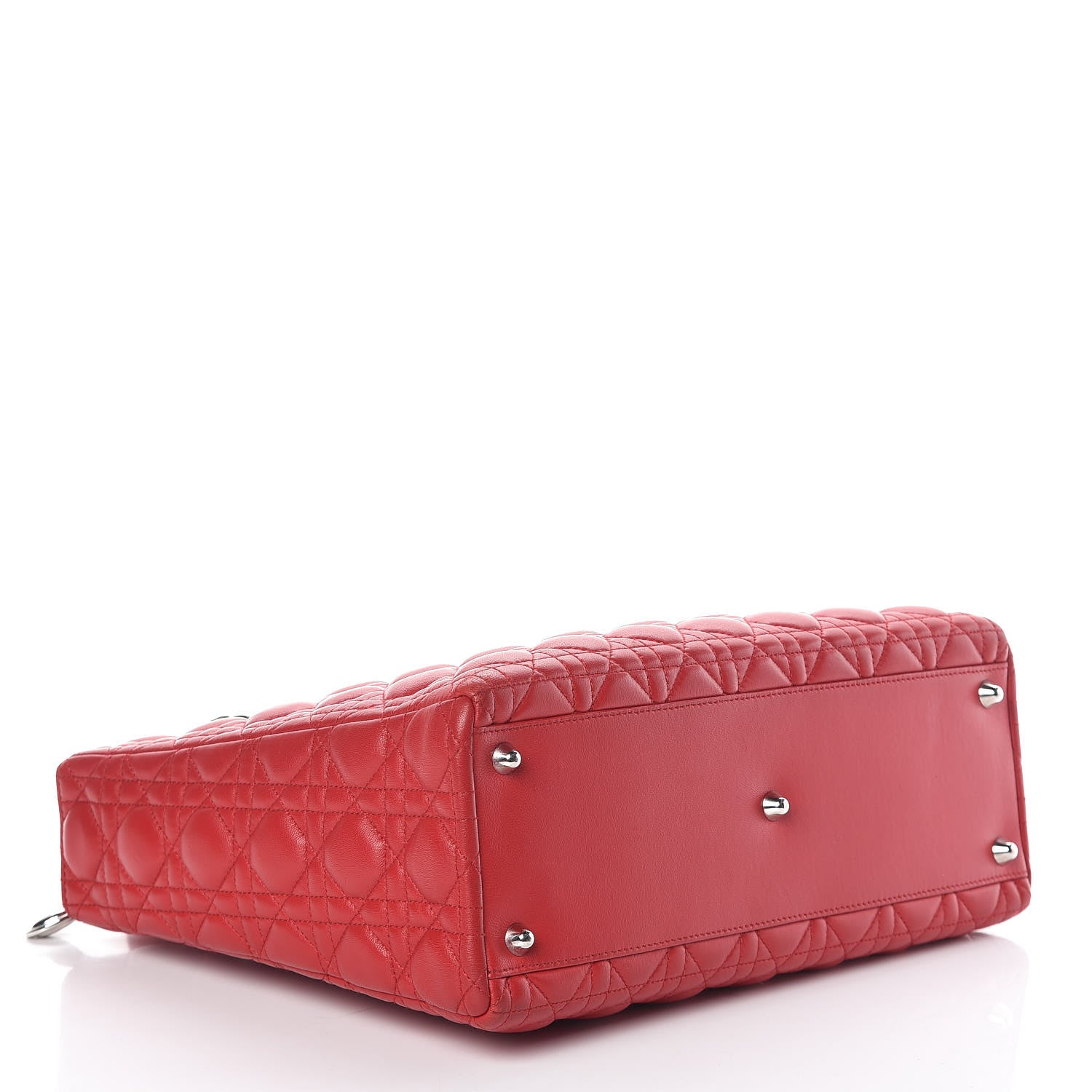 Christian Dior Lambskin Cannage Large Lady Dior Red 4 of 14